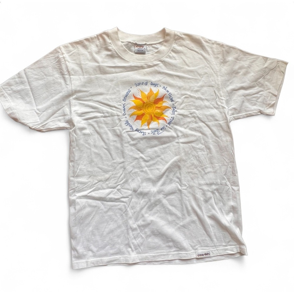 Vintage Crazy‎ Shirt Hawaii M Mens Graphic T Shirt Miami Beach Single Stitch